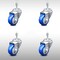 Service Caster 3.5 Inch SS Blue Polyurethane Wheel Swivel 10mm Threaded Stem Caster Set SCC-SSTS20S3514-PPUB-BLUE-M1015-4 - alternate 1